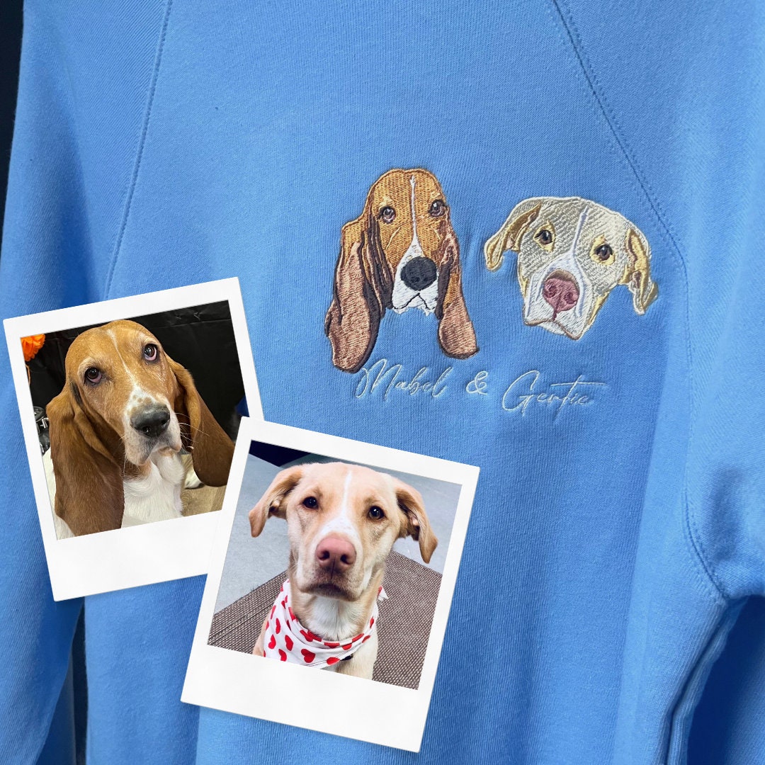 Adult Embroidered Pet Portrait T-Shirts
