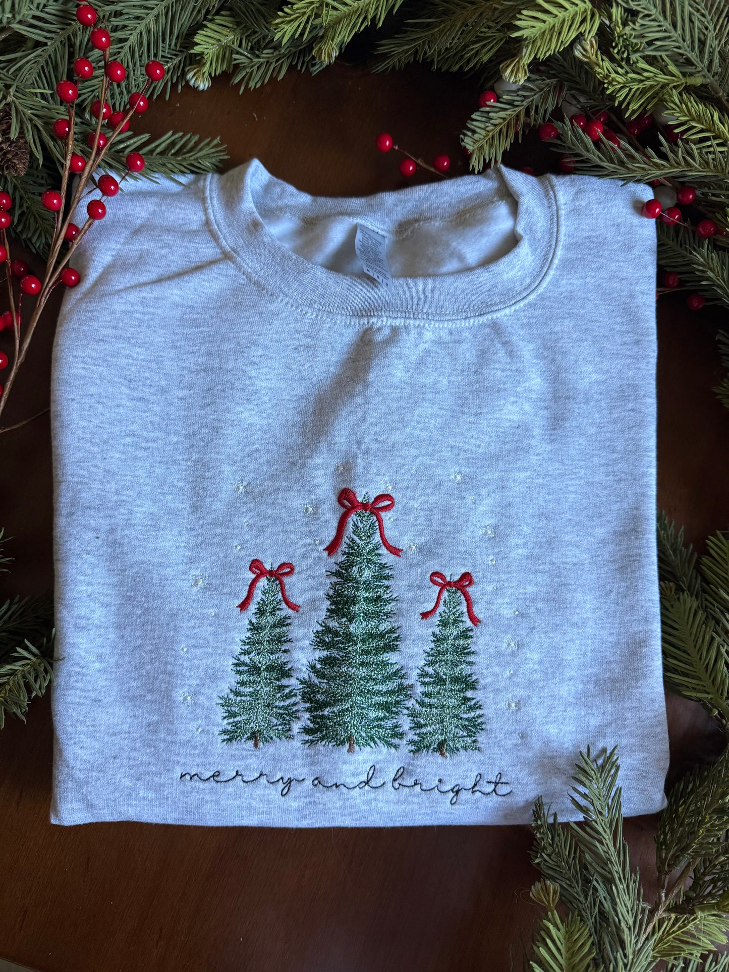 Merry and Bright Bow Sweatshirt