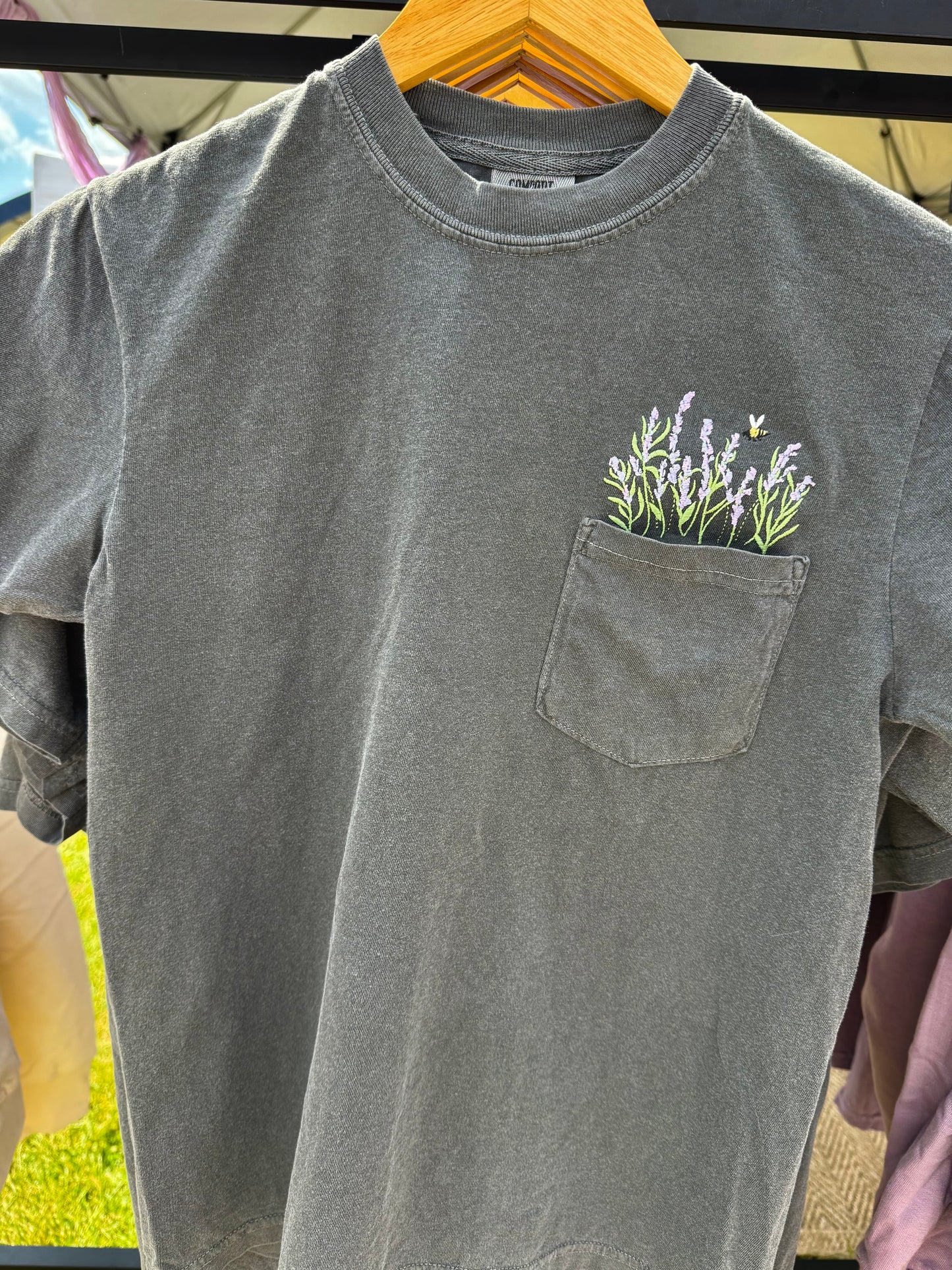 Lavender Floral Pocket Tee